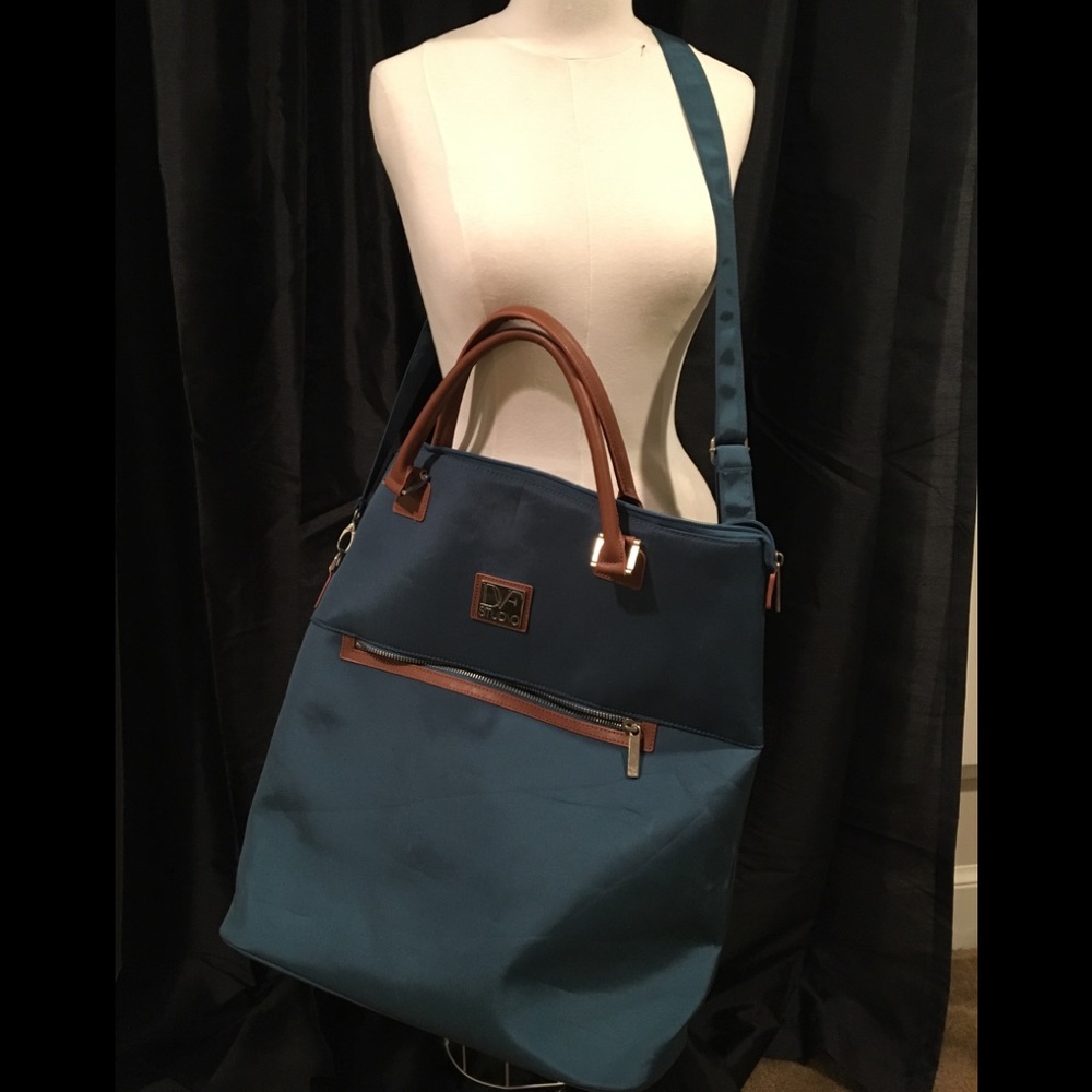 Diane von Furstenburg-Teal/Green weekend bag